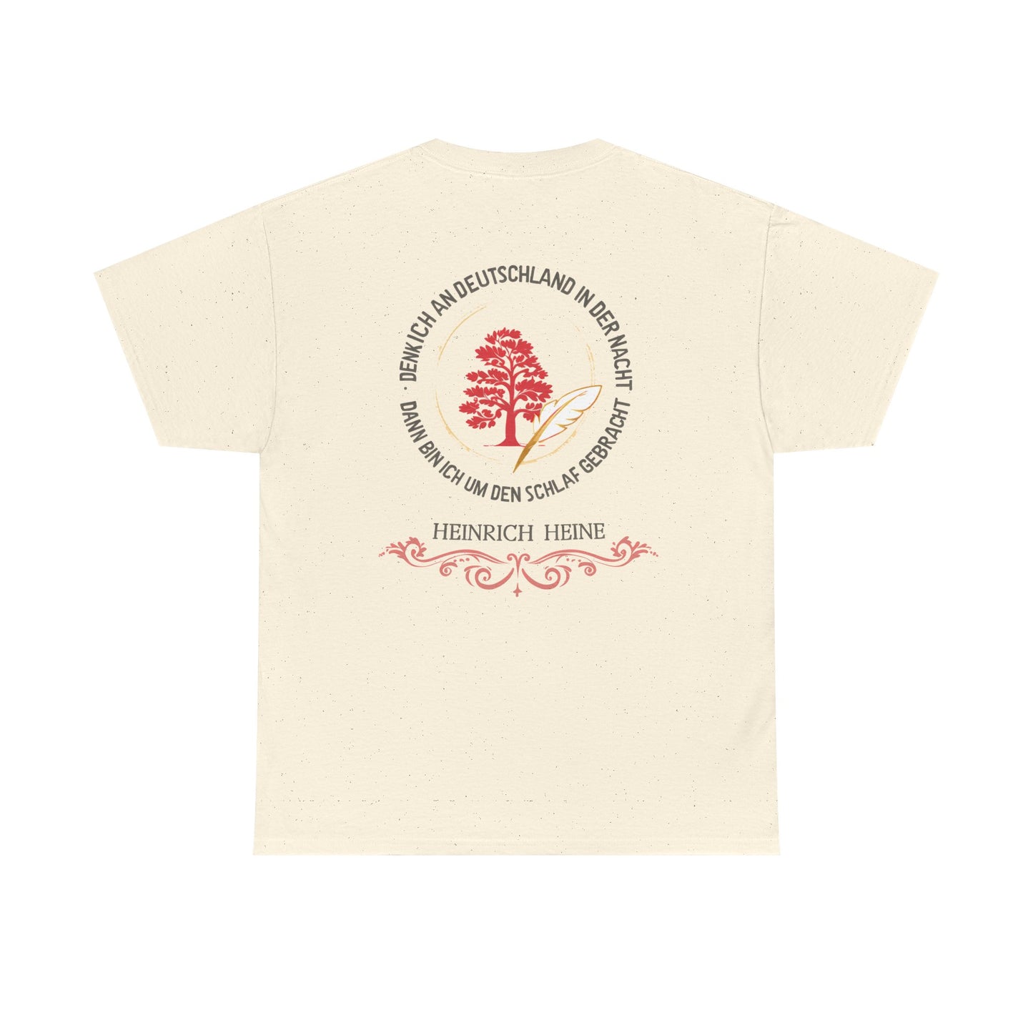 Unisex T-Shirt mit Gedicht - Heinrich Heine - Nachtgedanken (Druck hinten)