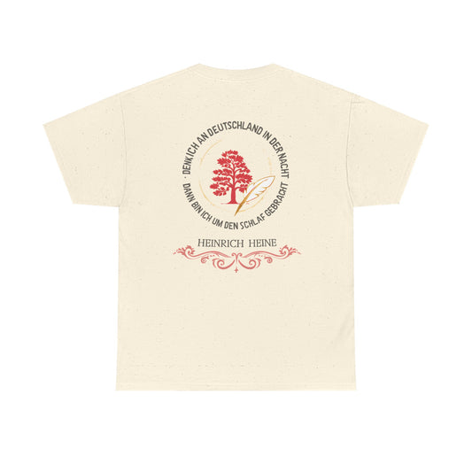 Unisex T-Shirt mit Gedicht - Heinrich Heine - Nachtgedanken (Druck hinten)