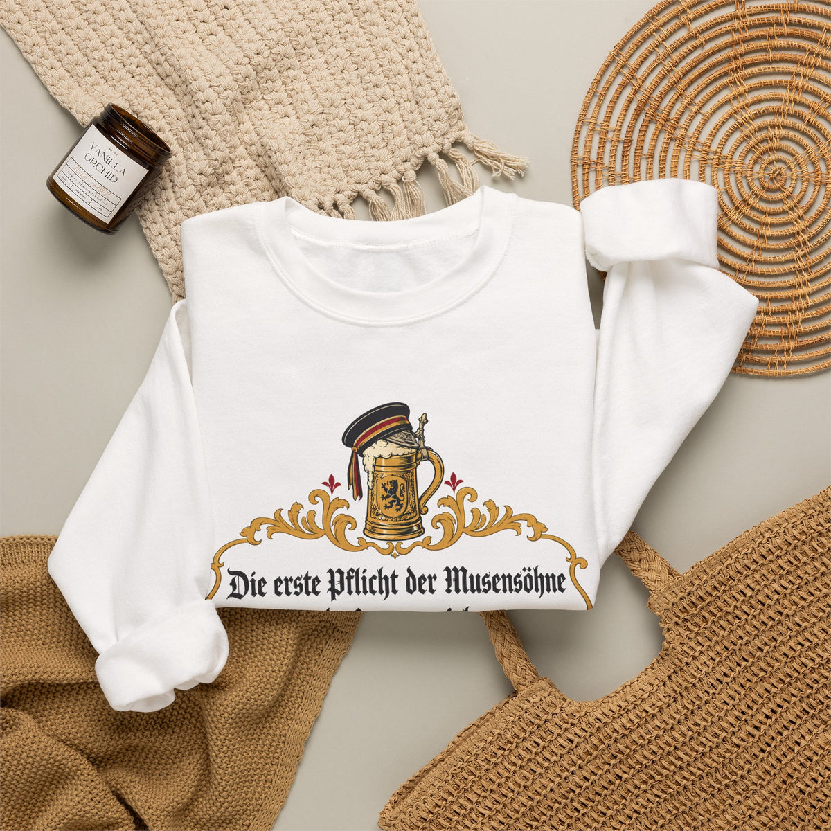Unisex Sweatshirt mit Zitat - Busch - Pflicht der Musensöhne