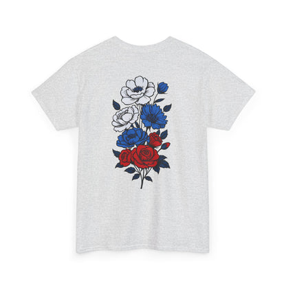T-shirt with flowers - Russia (print on the back)