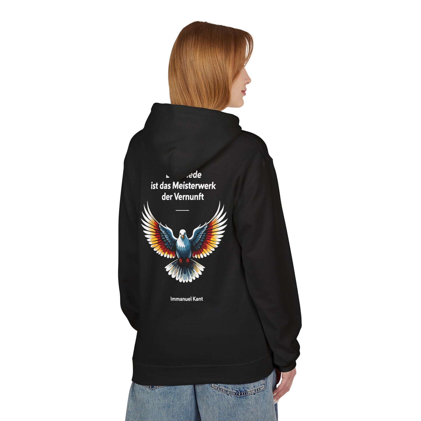 Unisex Fleece Hoodie mit Taube und Zitat - Kant
