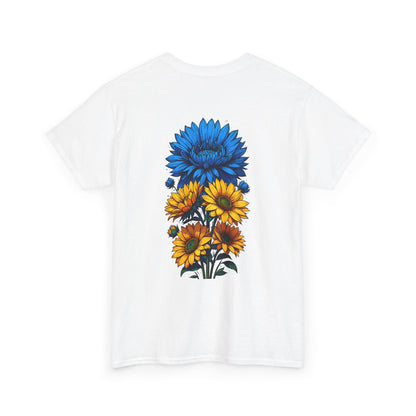 T-shirt with flowers - Ukraine (print on the back)