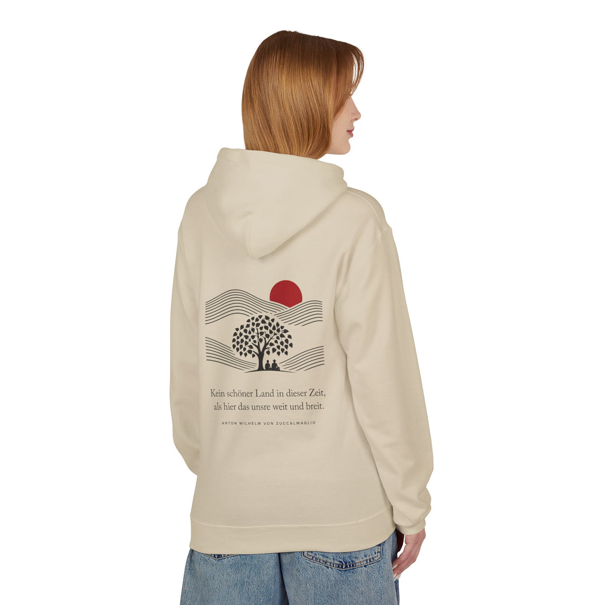 Unisex Fleece Hoodie mit Zitat - Zuccalmaglio - Kein schöner Land