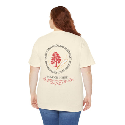 Unisex T-Shirt mit Gedicht - Heinrich Heine - Nachtgedanken (Druck hinten)