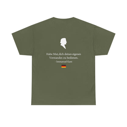 Unisex T-Shirt mit Zitat - Immanuel Kant - Mut zum Verstand (Druck hinten)