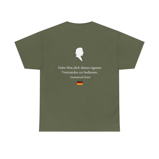 Unisex T-Shirt mit Zitat - Immanuel Kant - Mut zum Verstand (Druck hinten)