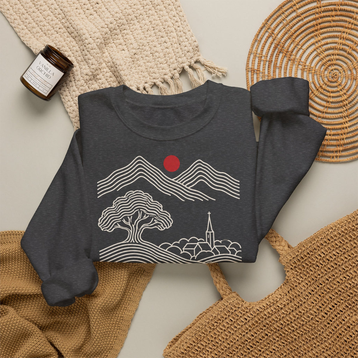 Unisex Sweatshirt mit Zitat - Fontane - Wer die Heimat liebt