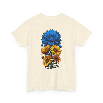 T-shirt with flowers - Ukraine (print on the back)