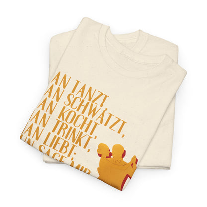 T-shirt with quote - Goethe - Man dances, Man drinks