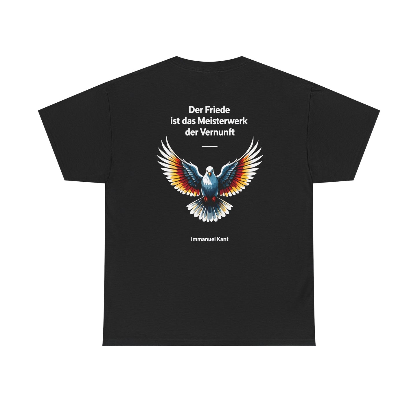 Unisex T-Shirt mit Taube und Zitat - Kant (Druck hinten)
