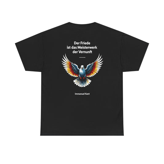 Unisex T-Shirt mit Taube und Zitat - Kant (Druck hinten)