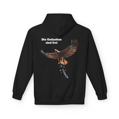Unisex Fleece Hoodie mit Volkslied - Gedanken sind frei