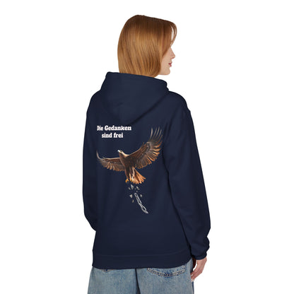 Unisex Fleece Hoodie mit Volkslied - Gedanken sind frei
