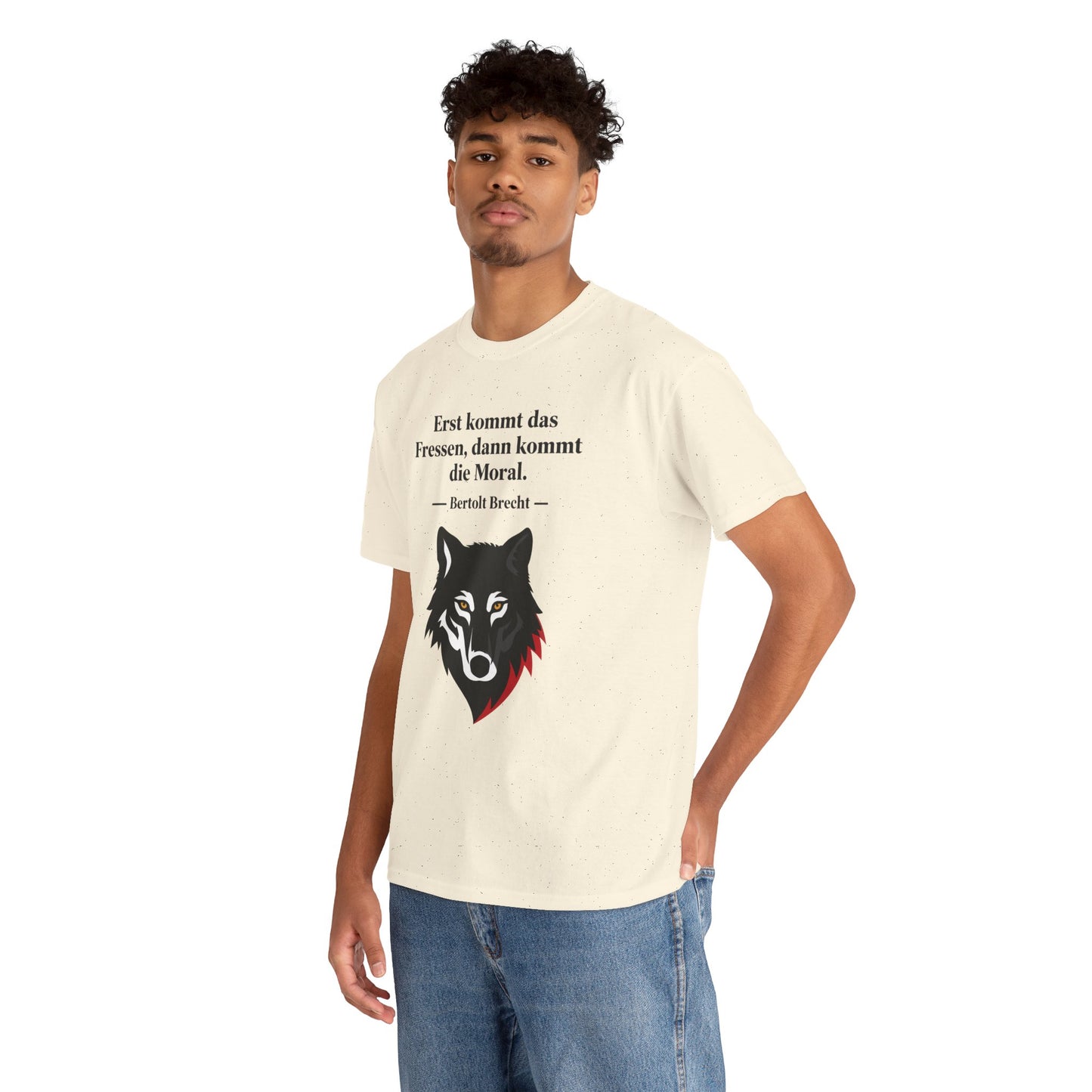Unisex T-Shirt mit Zitat - Bertolt Brecht - Erst Fressen