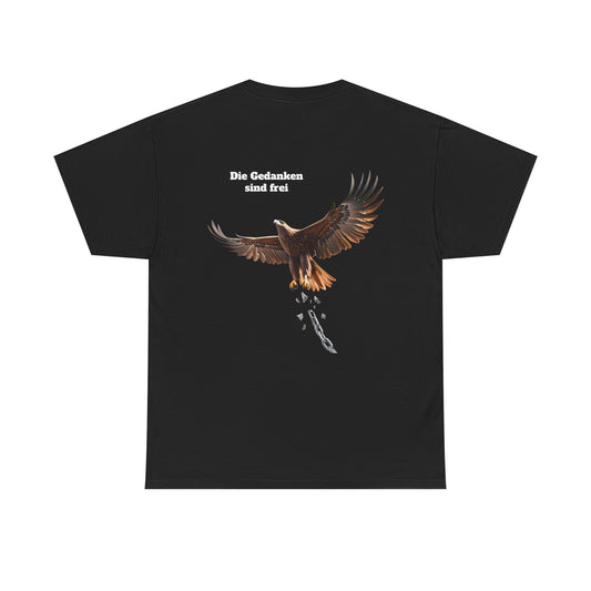 Unisex T-Shirt mit Volkslied - Gedanken sind frei (Druck hinten)