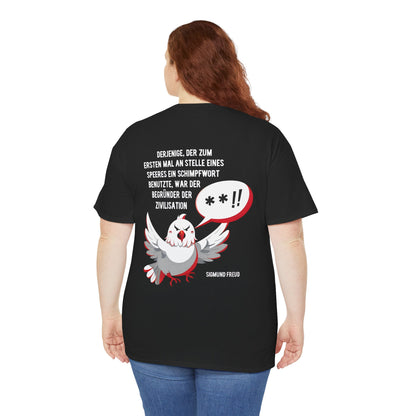 Unisex T-shirt with a peace quote - Sigmund Freud (print on the back)