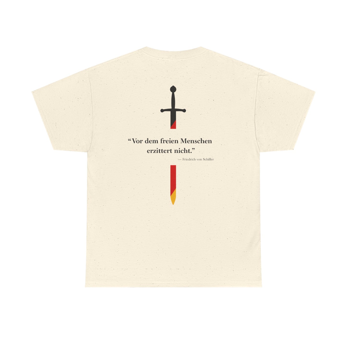 Unisex T-Shirt mit Zitat - Schiller - Erzittert nicht (Druck hinten)