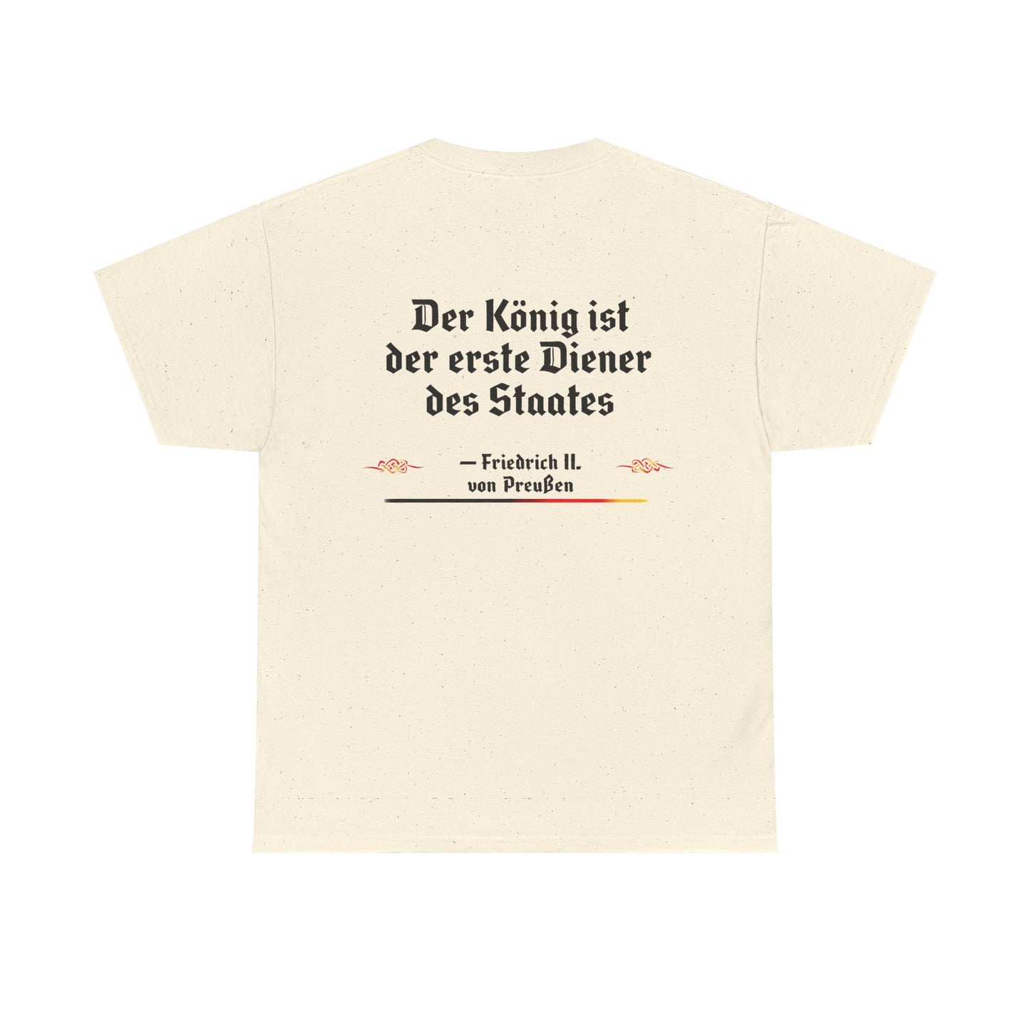 Unisex T-Shirt mit Zitat - Friedrich von Preußen - Diener des Staates (Druck hinten)
