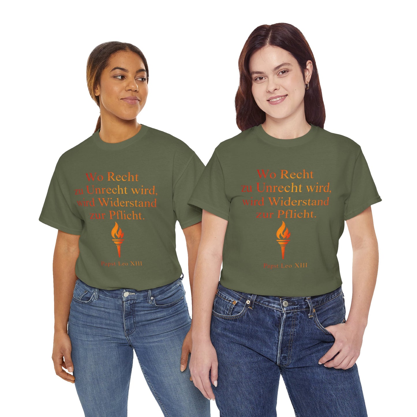 Unisex T-Shirt mit Zitat - Papst Leo Xlll - Recht zu Unrecht