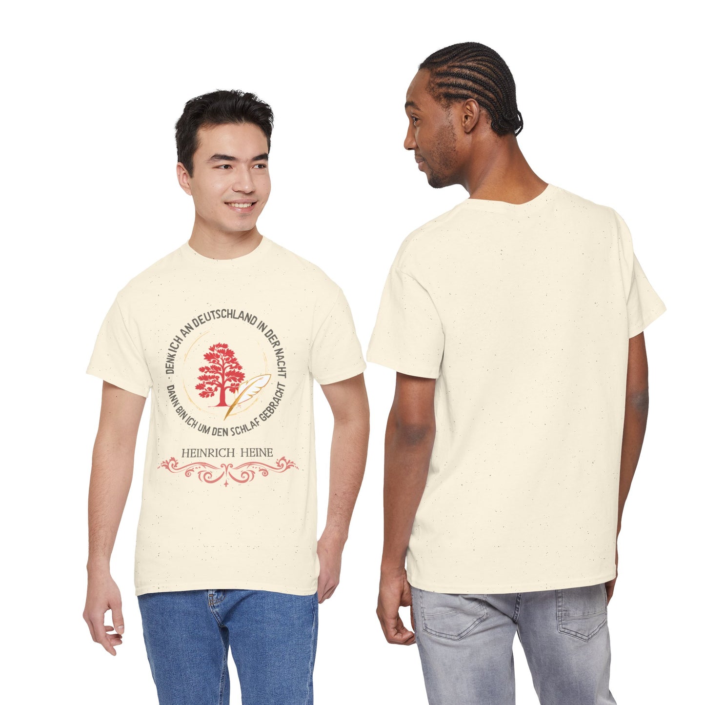 Unisex T-shirt with poem - Heinrich Heine - Night Thoughts