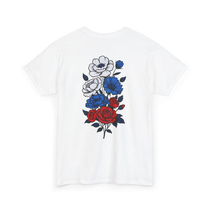 T-shirt with flowers - Russia (print on the back)