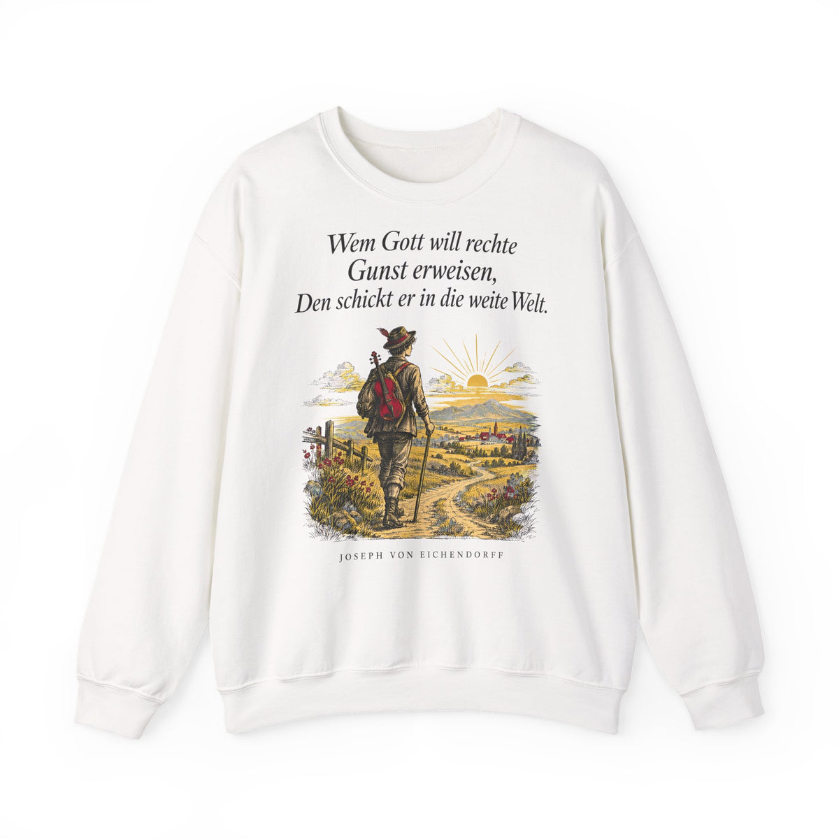 Unisex Sweatshirt mit Zitat - Eichendorff - In die weite Welt