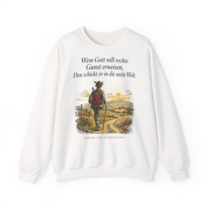 Unisex Sweatshirt mit Zitat - Eichendorff - In die weite Welt