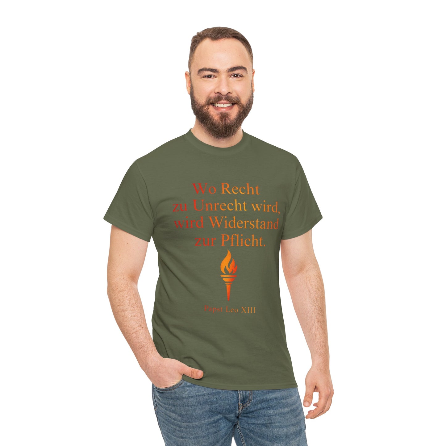 Unisex T-Shirt mit Zitat - Papst Leo Xlll - Recht zu Unrecht