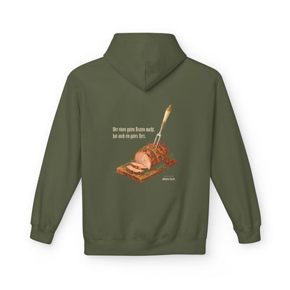 Unisex Fleece Hoodie mit Zitat - Busch - Ein guter Braten