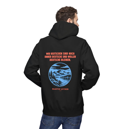 Unisex Fleece Hoodie mit Zitat - Luther - Wir Deutschen sind noch immer – person-2-back