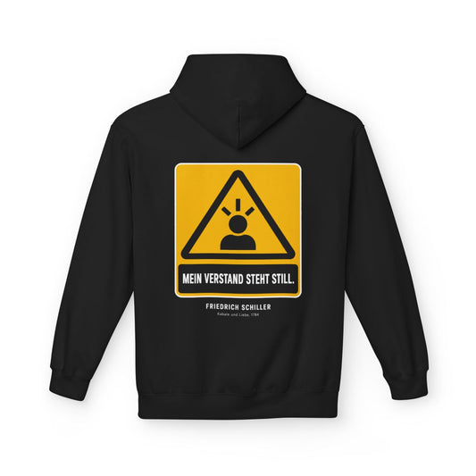 Unisex Fleece Hoodie mit Zitat - Schiller - Mein Verstand steht still – back