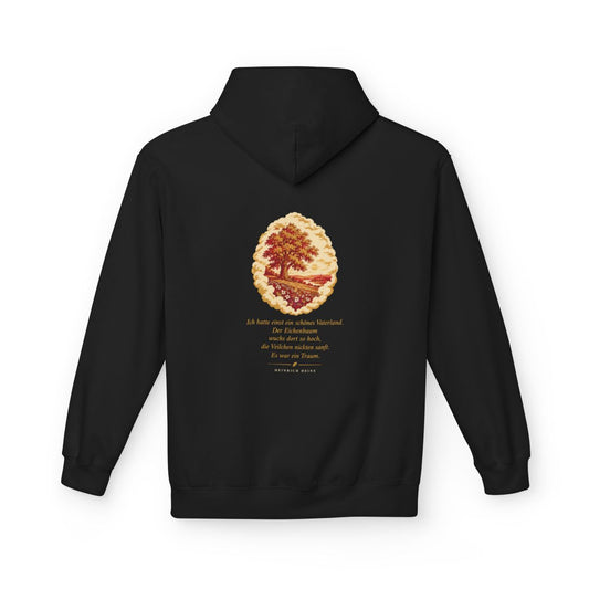Unisex Fleece Hoodie mit Zitat - Heine - Schönes Vaterland Traum – back