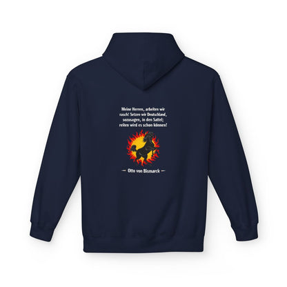 Unisex Fleece Hoodie mit Zitat - Bismarck - Deutschland in den Sattel – back