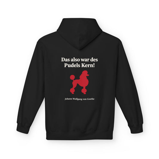 Unisex Fleece Hoodie mit Zitat - Goethe - Des Pudels Kern – back
