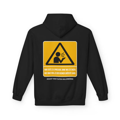 Unisex Fleece Hoodie mit Zitat - Platen-Hallermünde - Nur stets zu sprechen – back