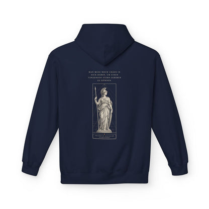 Unisex Fleece Hoodie mit Zitat - Nietzsche - Man muss noch Chaos – back