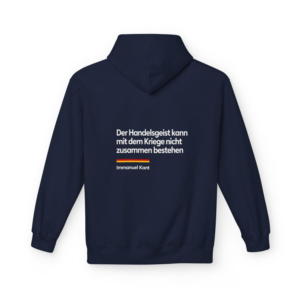 Unisex Fleece Hoodie mit Zitat - Kant - Der Handelsgeist – back