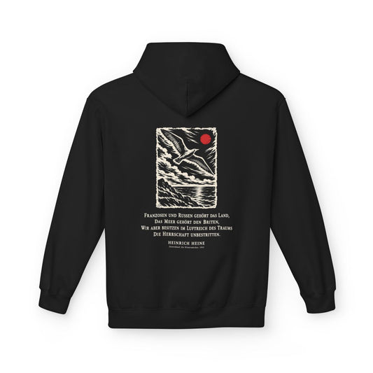 Unisex Fleece Hoodie mit Zitat - Heine - Franzosen und Russen gehört das Land – back