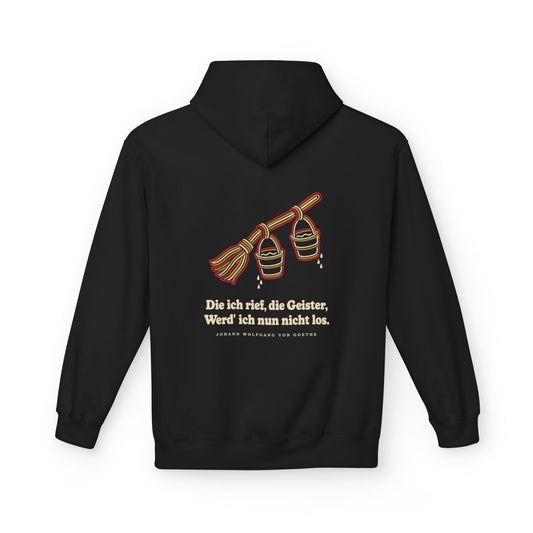 Unisex Fleece Hoodie mit Zitat - Goethe - Die ich rief die Geister – back