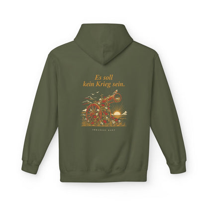 Unisex Fleece Hoodie mit Zitat - Kant - Es soll kein Krieg sein – back