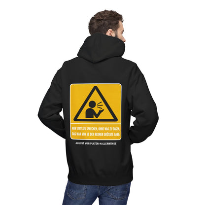 Unisex Fleece Hoodie mit Zitat - Platen-Hallermünde - Nur stets zu sprechen – person-2-back