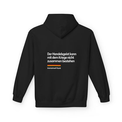 Unisex Fleece Hoodie mit Zitat - Kant - Der Handelsgeist – back
