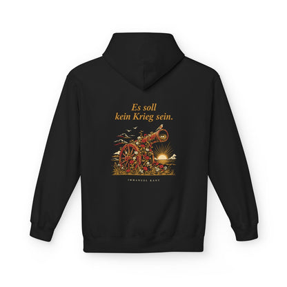 Unisex Fleece Hoodie mit Zitat - Kant - Es soll kein Krieg sein – back