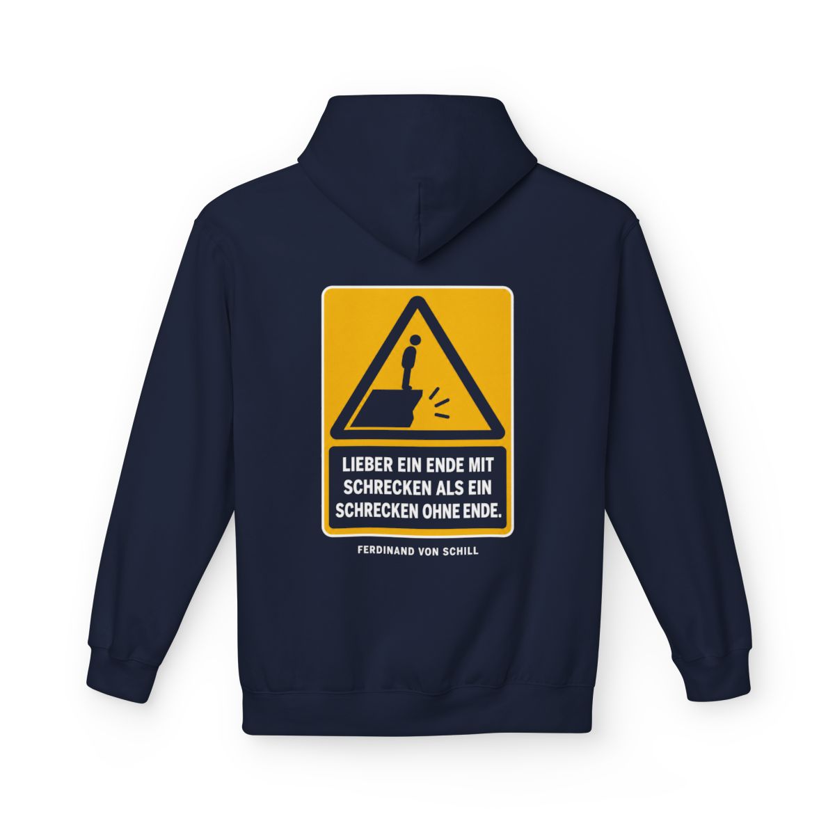 Unisex Fleece Hoodie mit Zitat - Schill - Lieber ein Ende mit Schrecken – back