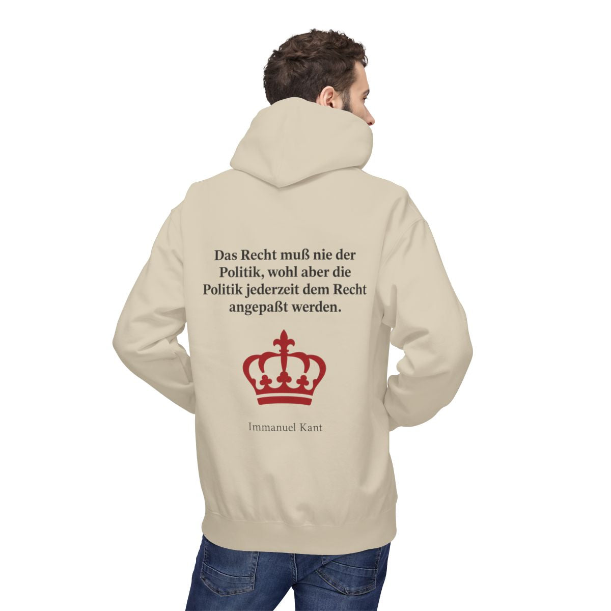Unisex Fleece Hoodie mit Zitat - Kant - Das Recht muß nie Symbol – person-2-back