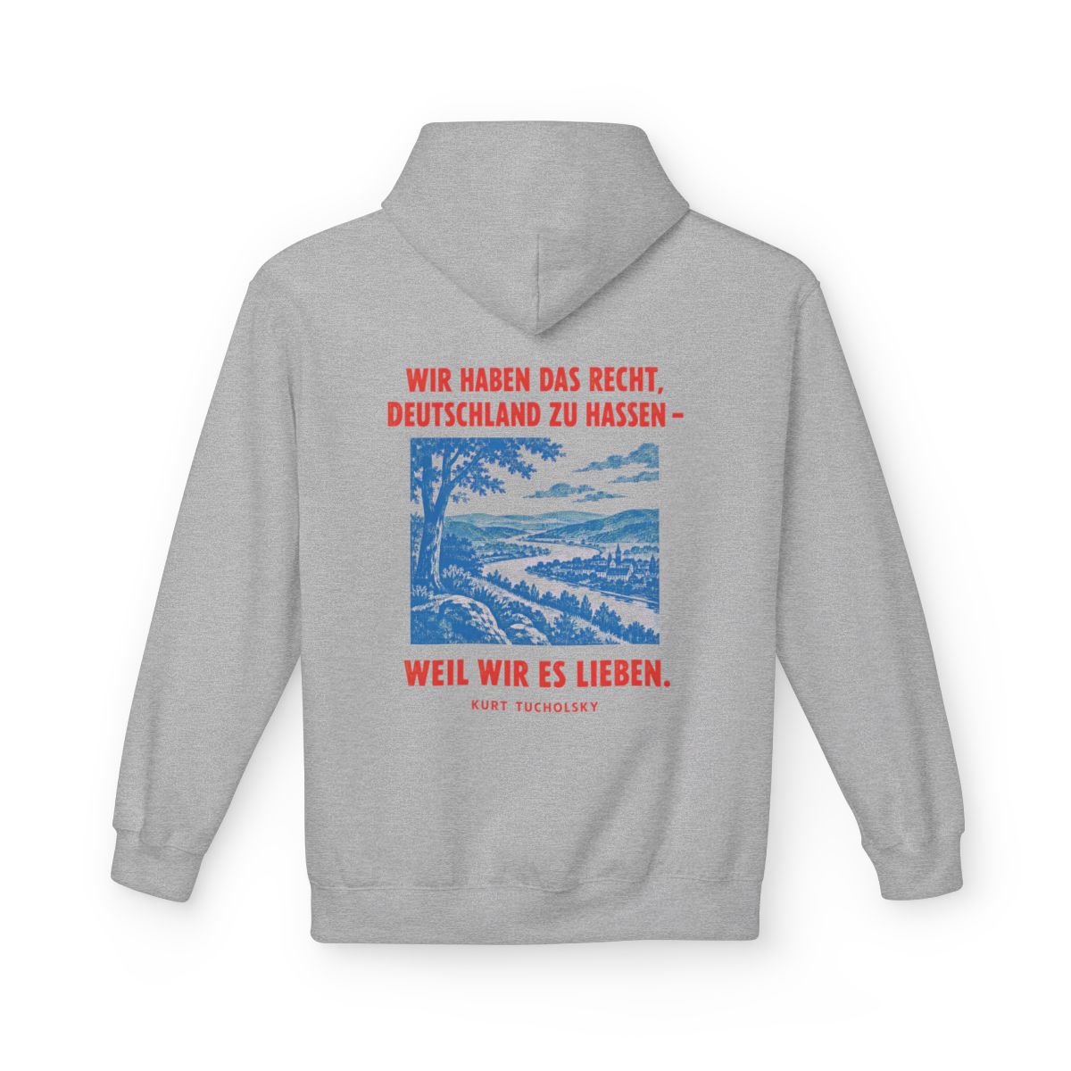 Unisex Fleece Hoodie mit Zitat - Tucholsky - Wir haben das Recht – back