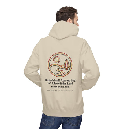 Unisex Fleece Hoodie mit Zitat - Goethe - Deutschland? Aber wo liegt – person-2-back