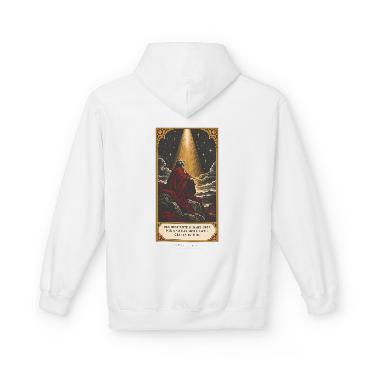 Unisex Fleece Hoodie mit Zitat - Kant - Der bestirnte Himmel über mir – back