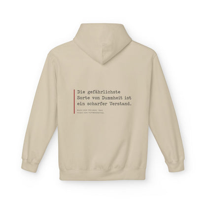 Unisex Fleece Hoodie mit Zitat - Hofmannsthal - Ein scharfer Verstand – back