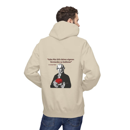 Unisex Fleece Hoodie mit Zitat - Kant - Habe Mut Gehirn – person-2-back